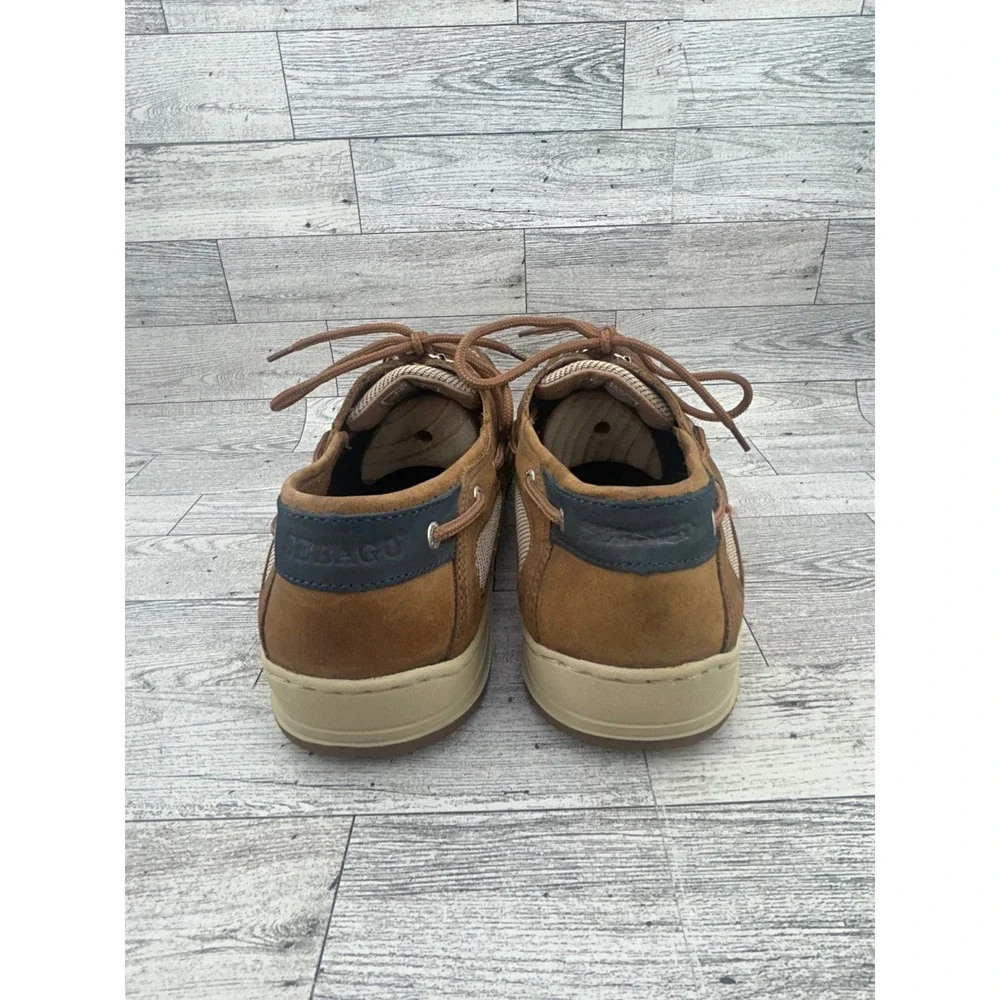 Sebago‎ Cyphon Sea Fisherman Men Brown Leather Boat Shoes B24367 Size 10.5 M